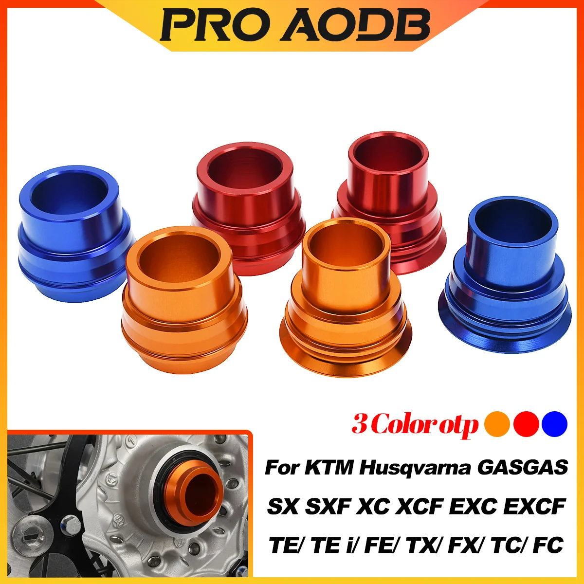 Motorrad CNC Vorne Hinten Rad Achse Hub Spacer Für KTM EXC EXCF EXCW XCW XCF 125 150 200 250 300 350 400 450 500 530 2008-2023
