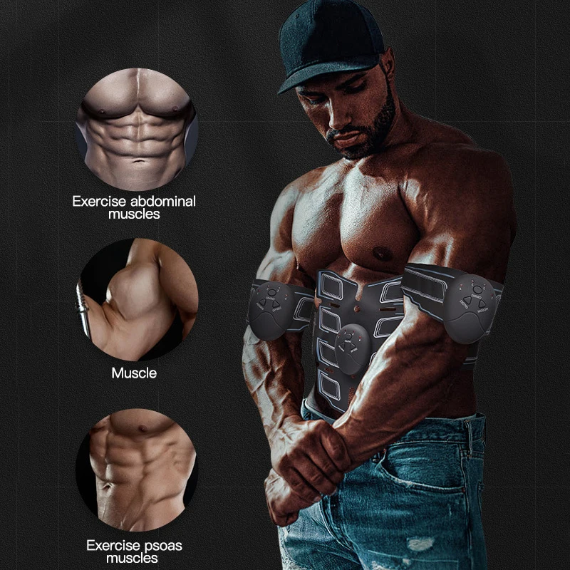 Abdominal Muscle Stimulator Trainer USB Connect Abs Training Gear Muscles Electrostimulator Toner Massage