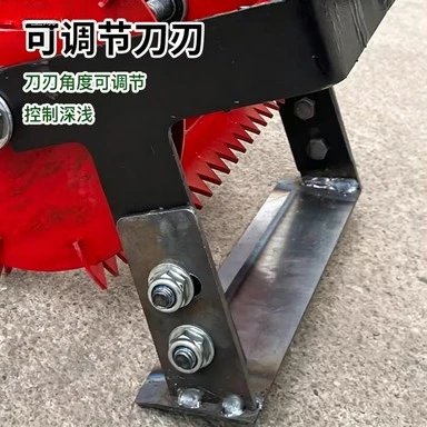 Hand Push Wheeled Weeding Hoe Manganese Steel Quenched Serrated Blade Soil Loosening Garden Tool