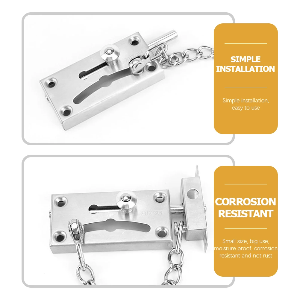

Stainless Steel Security Anti-Theft Bolt Chain Guard Corrosion Resistant Durable Modern Door Chain Lock for Home Hotel Apartment