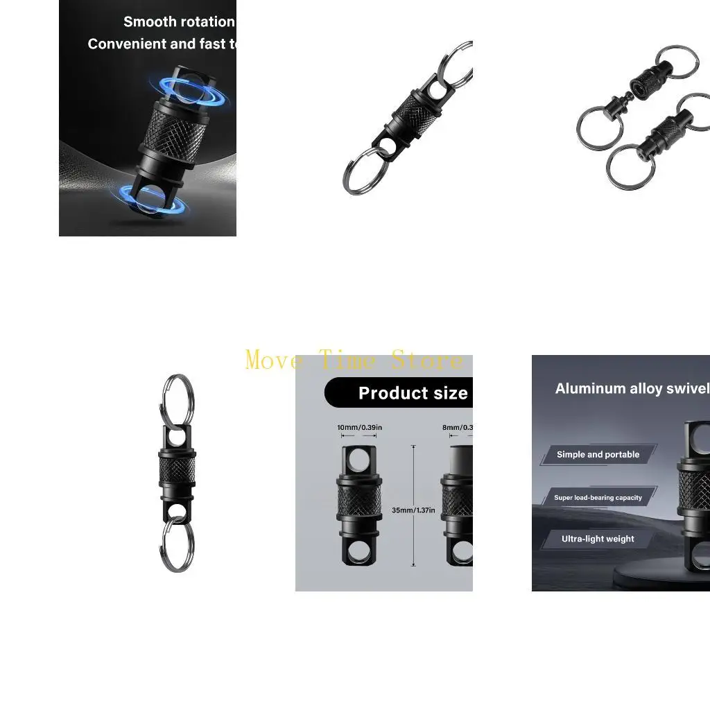 92ME Revolving Metal Holder Fast Release Mechanism Carabiner Keychain Aluminum Alloy Texture for Everyday Carry Essential