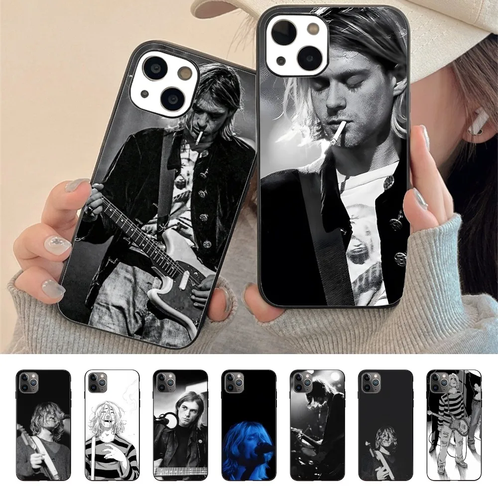 Retro Singer Kurt Cobain Phone Case For Iphone 15 11 13 14 Pro Max 7 8 Plus X Xr Xs Max Se2020 12mini Cover Case