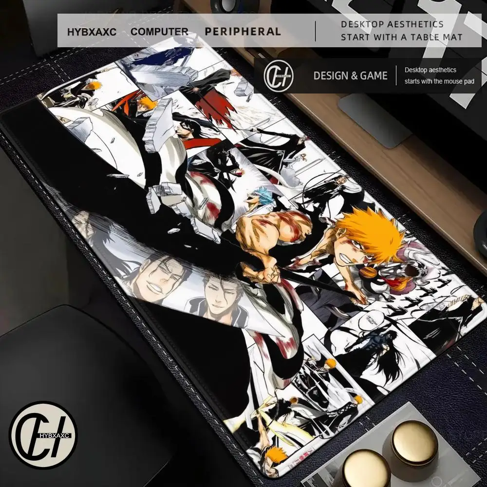 Bleach Mouse Pad Anime Large Mousepad Manga Black White Laptop Office Mouse Mats Rubber Table Pc Gaming HD Printing Non-Slip Mat