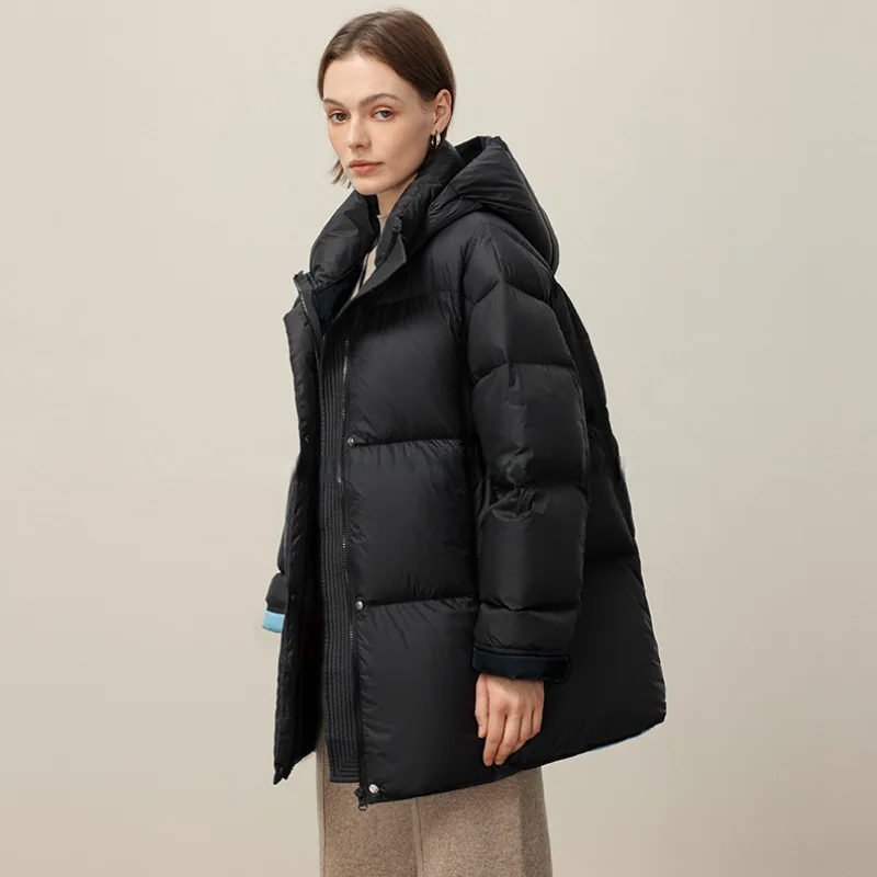 Manteau à Capuche en Coton pour Femme, Parka à Fermeture Éclair, Patchwork Chaud, Décontracté, Rembourré, Poches, Sweat Chic, Nouvelle Collection Automne Hiver