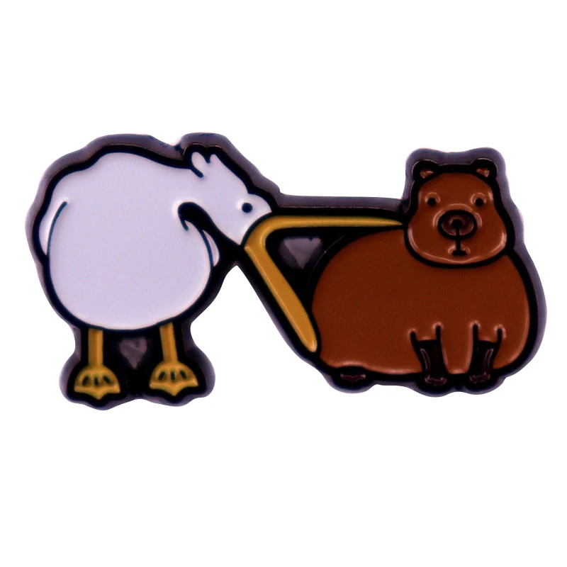 C4947 Funny Cartoon Capybara Lapel Pins for Backpack Enamel Pin Kids Brooches on Clothes Metal Badges on Hat Jewelry Accessories