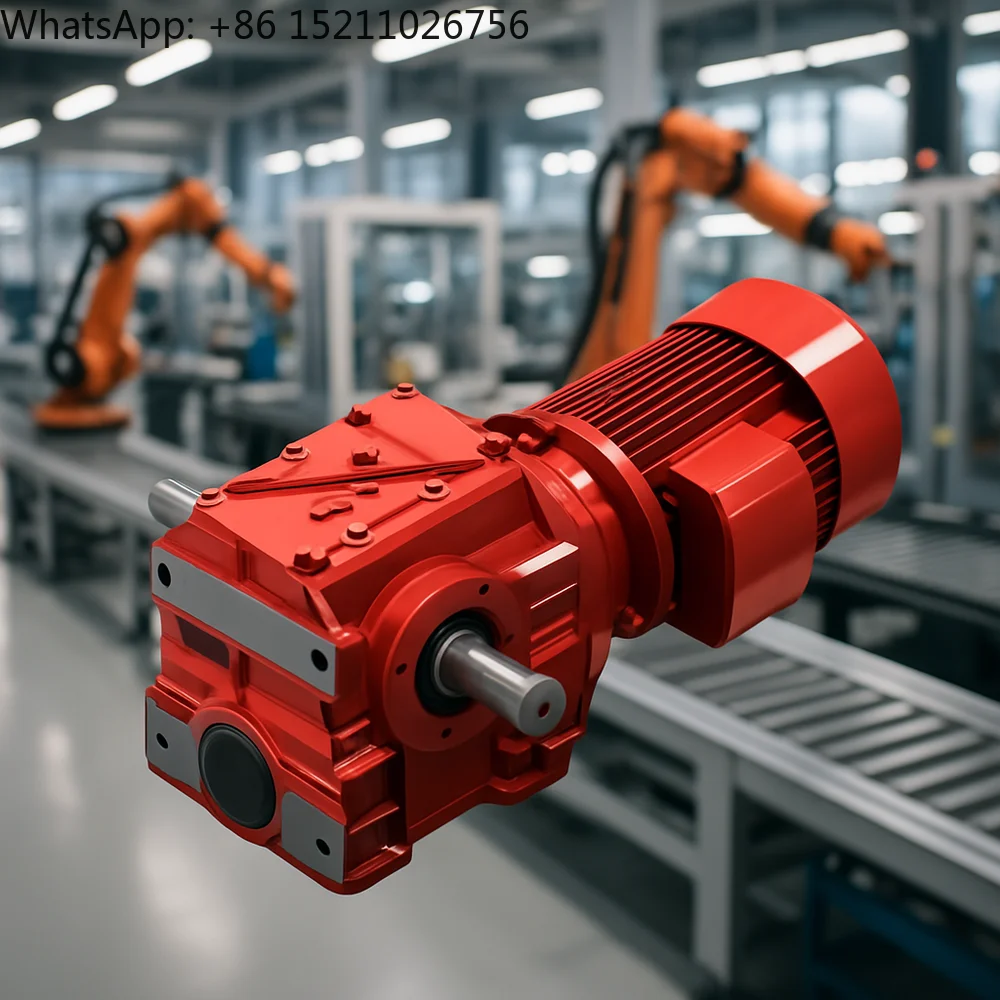 Fast Delivery NaiBao S Series Helical Bevel Gearbox Speed Reducer 7.88-288 Ratio Flange Mounted for Construction Hoists Material