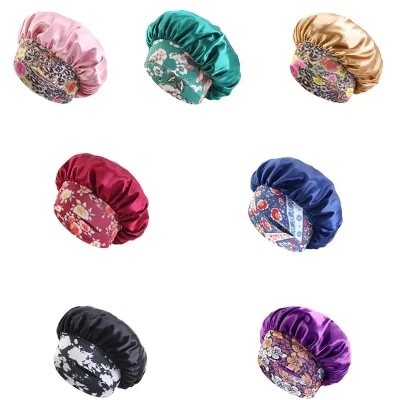 

A52E Premiums Satins Hair Bonnet Double Sided Hair Protecting Hat for Nighttimes and Thick Hair