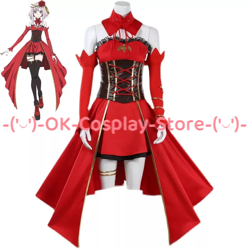 

Anime Takt Op.Destiny Cosplay Costume Women Gorgeous Red Dress Halloween Carnival Uniforms Custom Made