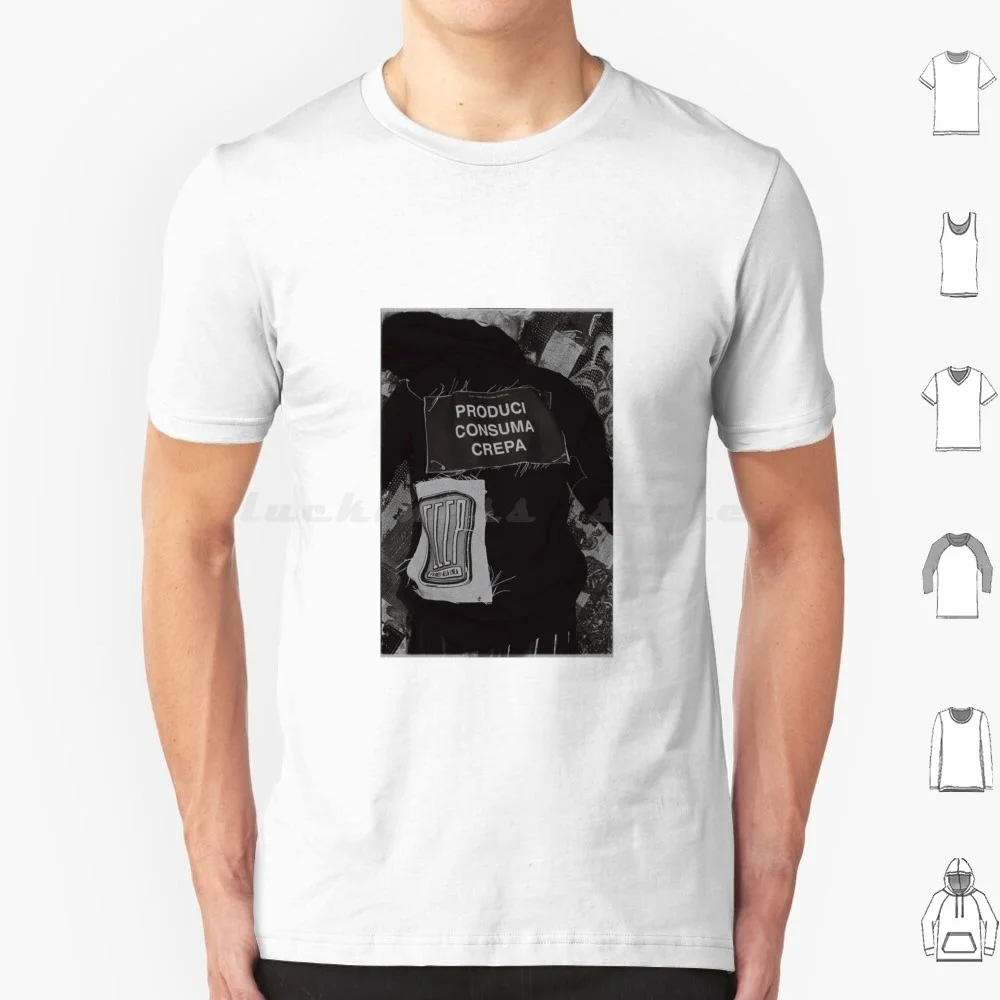 Camiseta Produci Consuma Crepa 6xl, camiseta fresca de algodón, música Ferretti, Italia Punk