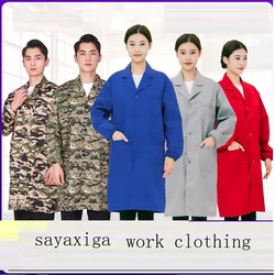 Dustproof Men Work Clothing Long Sleeve Buttons Pockets Warehouse labor coverall Lab Coat Work Clothing Protection Overalls suit