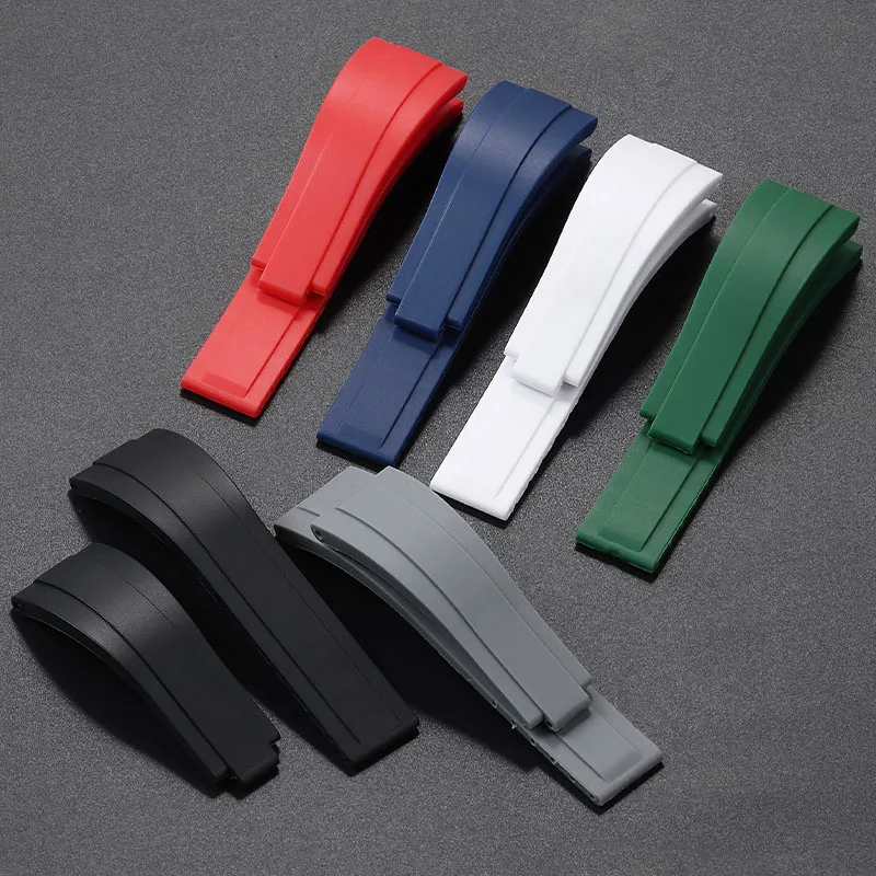 20mm Rubber Silicone Strap for Rolex Water Ghost for Daytona Submariner GMT OYSTERFLEX Bracelet Men's Sports Diving Watch Band