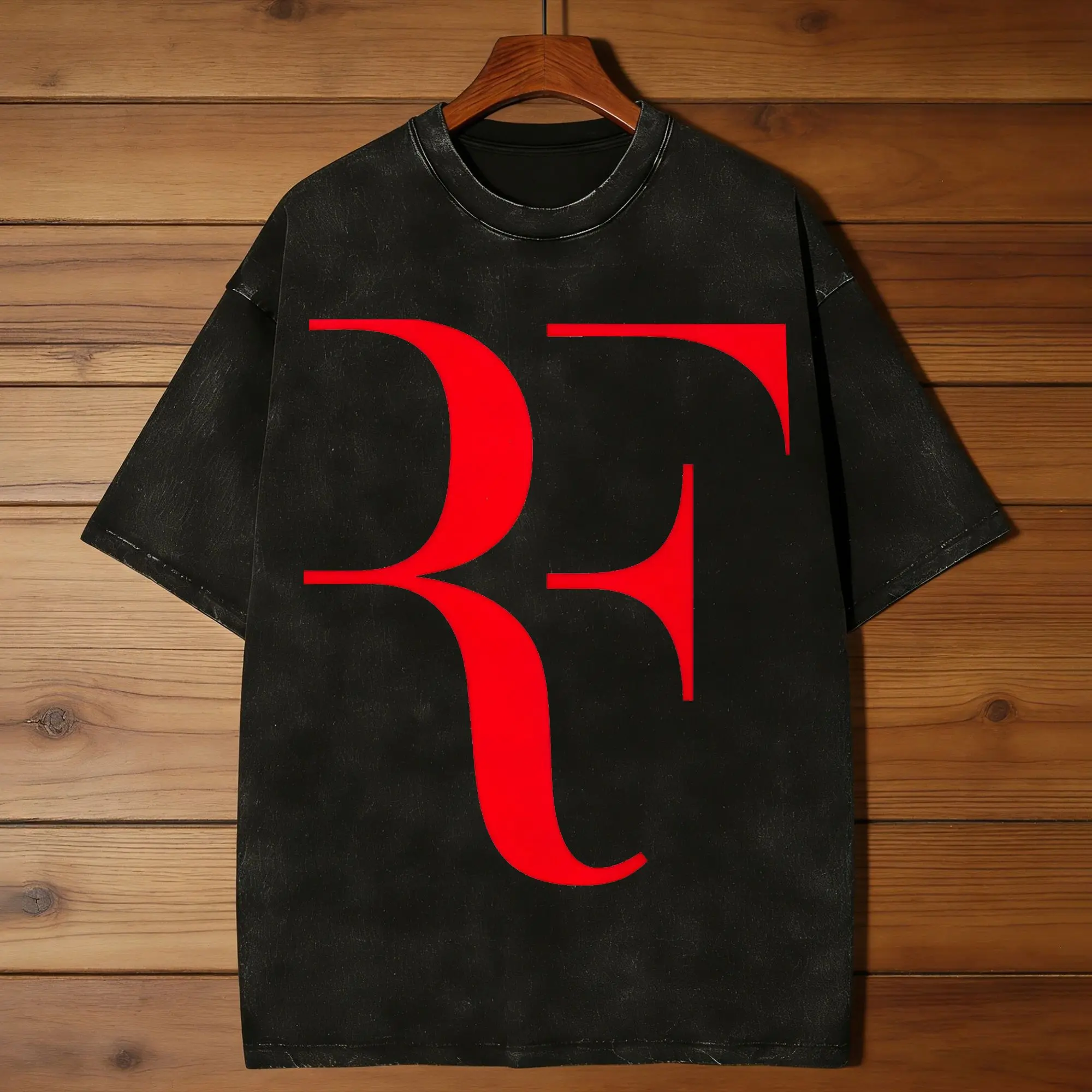 Oversized Washed T-Shirt Team Roger Federer Logo Loose T-Shirts  Hipster Tshirt for Men Summer Aesthetic Casual Top Tees