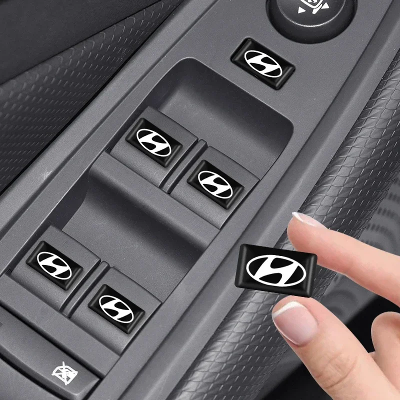 3D Epoxy Resin Emblem Stickers Decals Interior Auto Accessories For Hyundai i30 i20 i10 i20 Tucson Elantra Veloster Sonata view 2