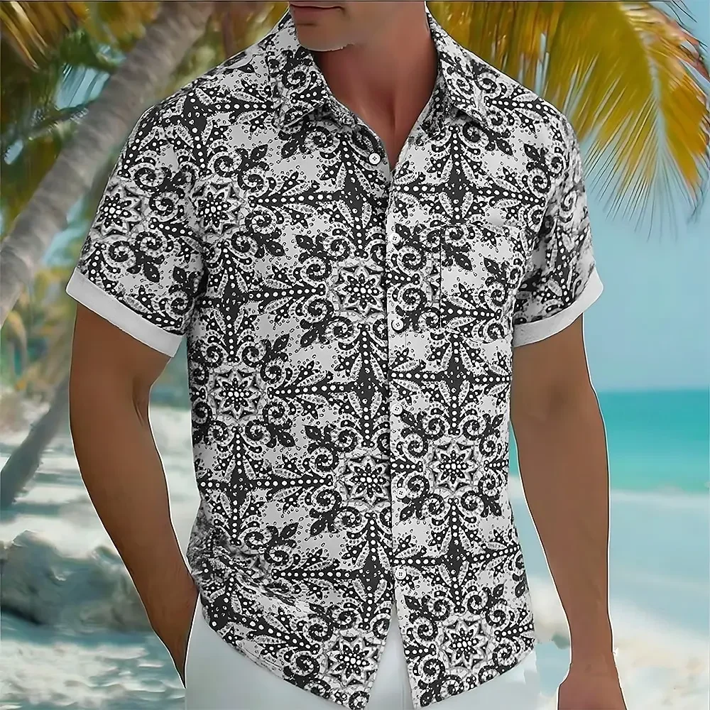 

Fashion 3D Floral Printed Beach Shirts For Men Summer Trend Short Sleeve 3D Printed Hawaiian Shirts Casual Vacation Blouse Tops