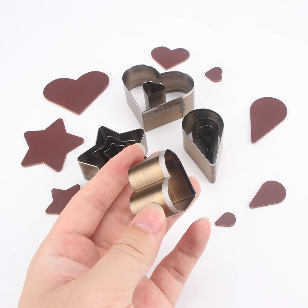 QJH 15/30/50mm Heart/Pentagram/Drop Shaped Leather Knife Die Steel Punching - Leather Craft Leather Cutting Die Earrings Drop