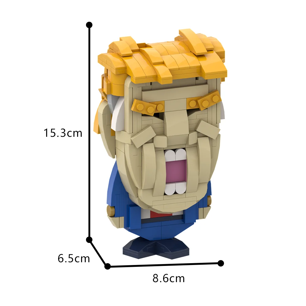 Gobricks MOC Donald Trump Bricks Model Cartoon Figures America President Candidate Donald Trump Building Blocks Toy Gift