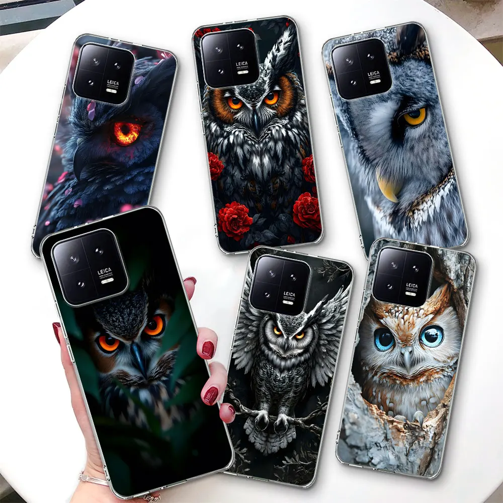 

Pet Cute Owl Case for Xiaomi Mi 15 Ultra 14 11 Lite 5G NE 14T 13 15T 10T Pro 12 Lite 12T 10 12S Transparent TPU Phone Cover