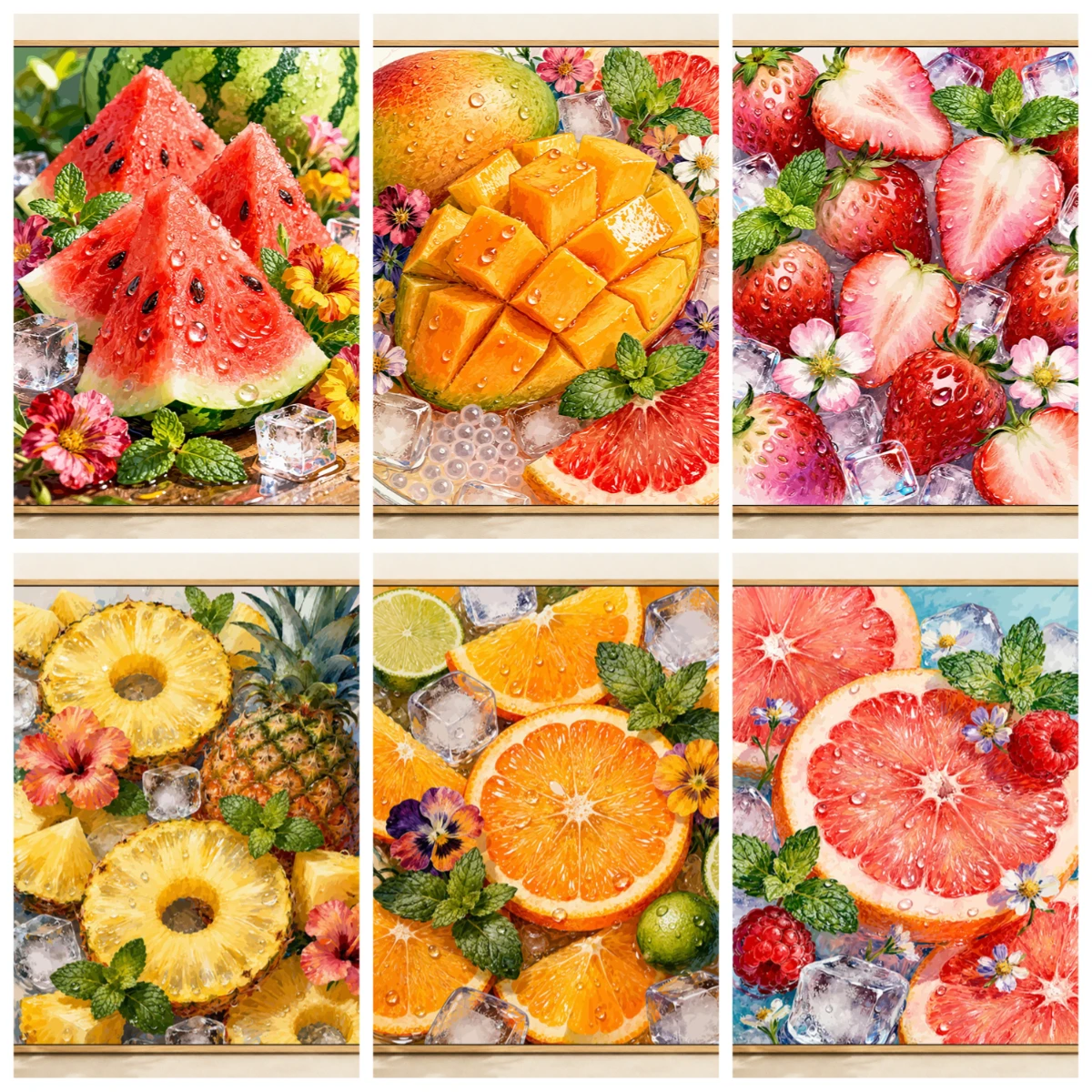 Colorful Fruit Painting By Numbers for Adults DIY Kits HandPainted on Canvas Oil Picture Drawing Coloring By Number