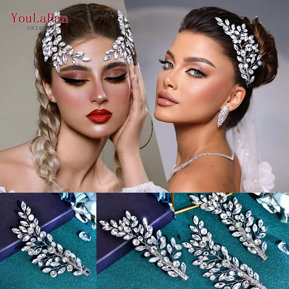 

YouLaPan 2PCS Rhinestone Hair Clips Elegant Women Hairpins Bride Headpieces Wedding Headband Hair Accessories Tiara HP822