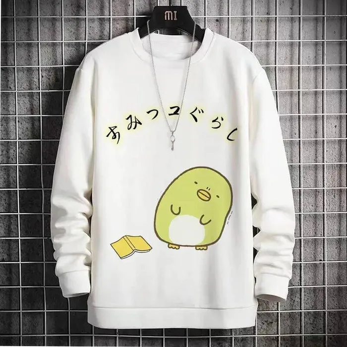 

Corner Creature Crewneck Sweatshirt White Panda Cat Penguin Cartoon Cute Youth Fleece Winter Clothes Anime Ga