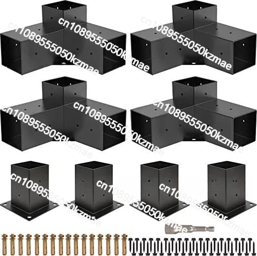 Bestseller Outdoor Pergola Bracket 4 × 4 6 × 6 Corner Bracket, Pergola Bracket, Steel and Wood Combination