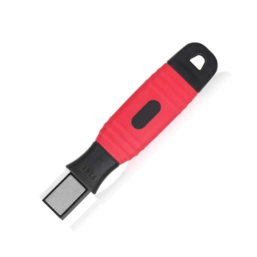 Portable Handheld Sharpening Stone Non-slip Metal Pocket Sharpener Red Grinding Garden Tool Sharpener Hand Tools