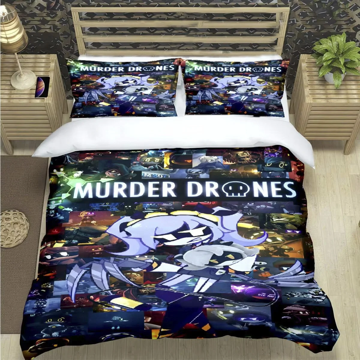 Fashion Hot Cartoon Murder Drone  Print Bedding Set Duvet Cover Comforter Bed  Youth Kids Girl Boys Luxury  Birthday Gift