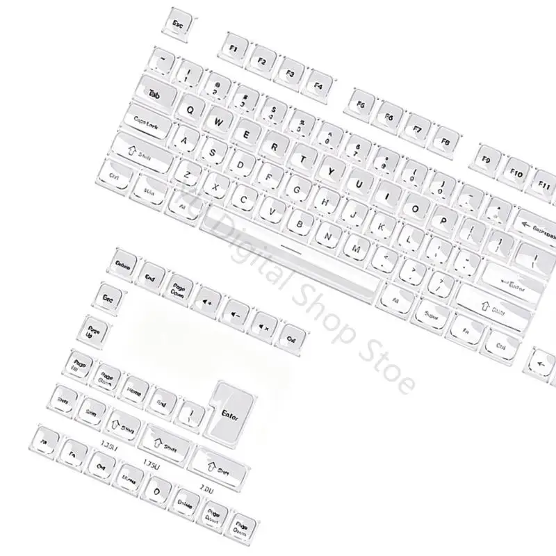 96BA Ersatz-Tastenkappen-Set für mechanische Tastatur, 132 Tasten, MDA-Profil, Kristall-Jellys-Kappen für Vorbauten und Zoll – Detail 3
