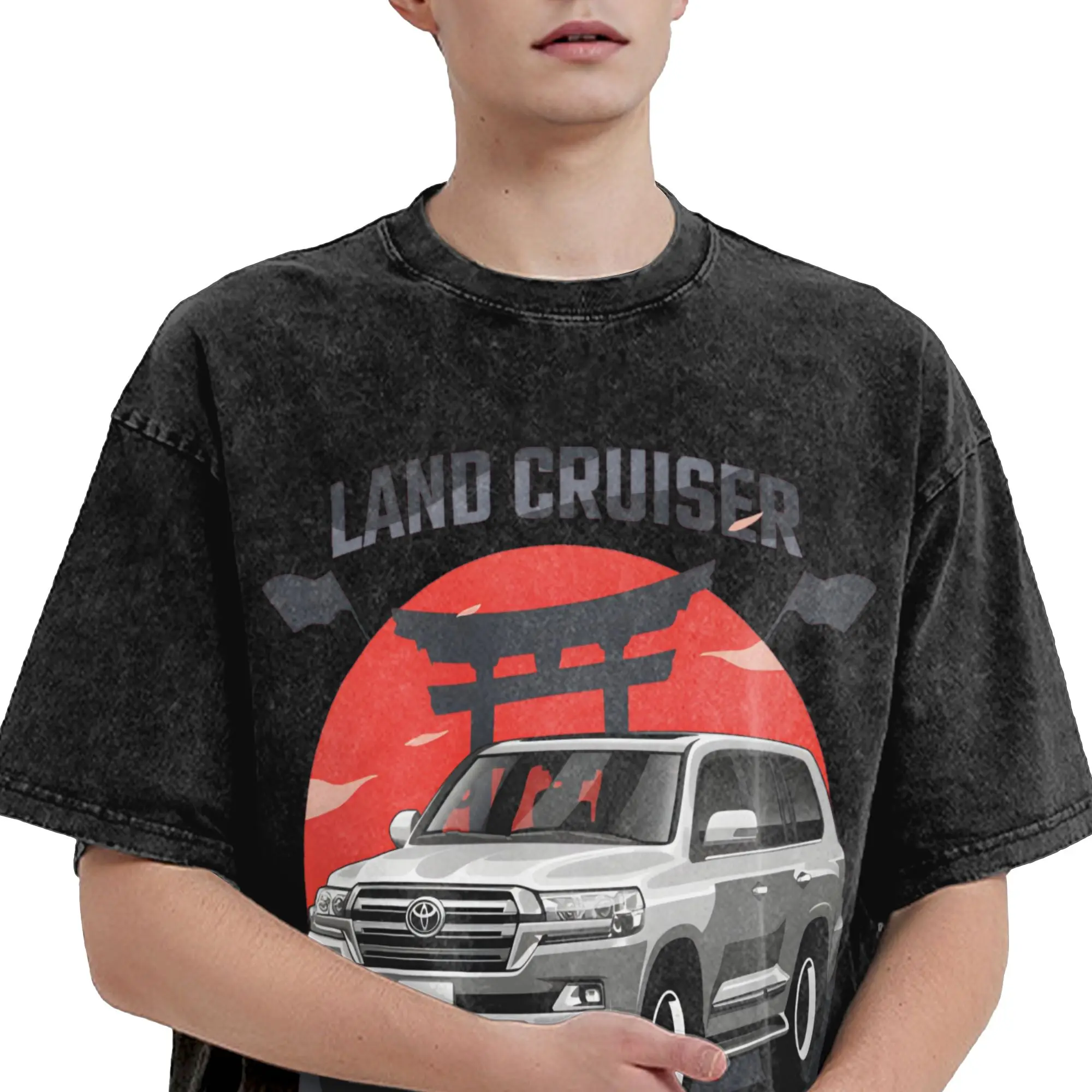 Land Cruiser J200  Apparel Washed T Shirts for Men Women Streetwear Hip Hop T-Shirt Printed  Tees Short Sleeve