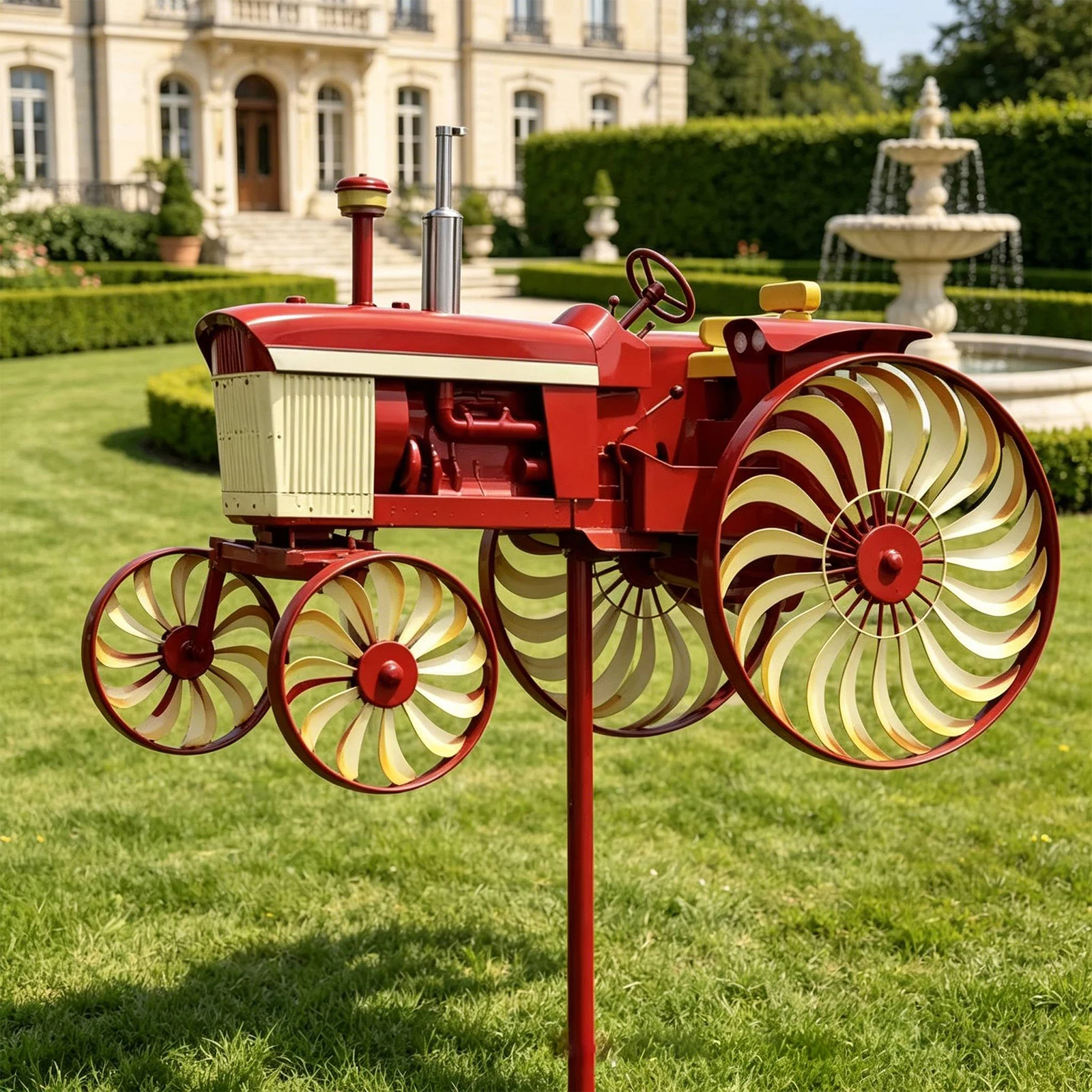 Tractor Wind Sculpture Decorative Windmill Outdoor Tractor Wind Spinner for Patio Yard Garden Gift for Friends Family - view 4