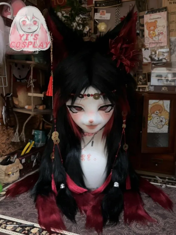 

Handcraft Customized Fursuit Kemono Head Handmade Custom Fursuit head Furry Kigurumi Head Yis Cosplay Kemono Headsets Beast