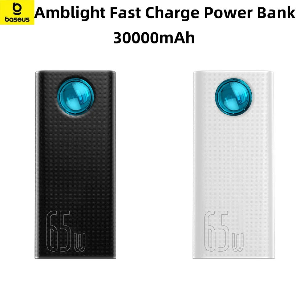 Baseus Power Bank 30000mAh 65W QC3.0 Fast Charge Type C Portable Powerbank External for iPhone 14 12 13 Laptop Tablet Power Bank