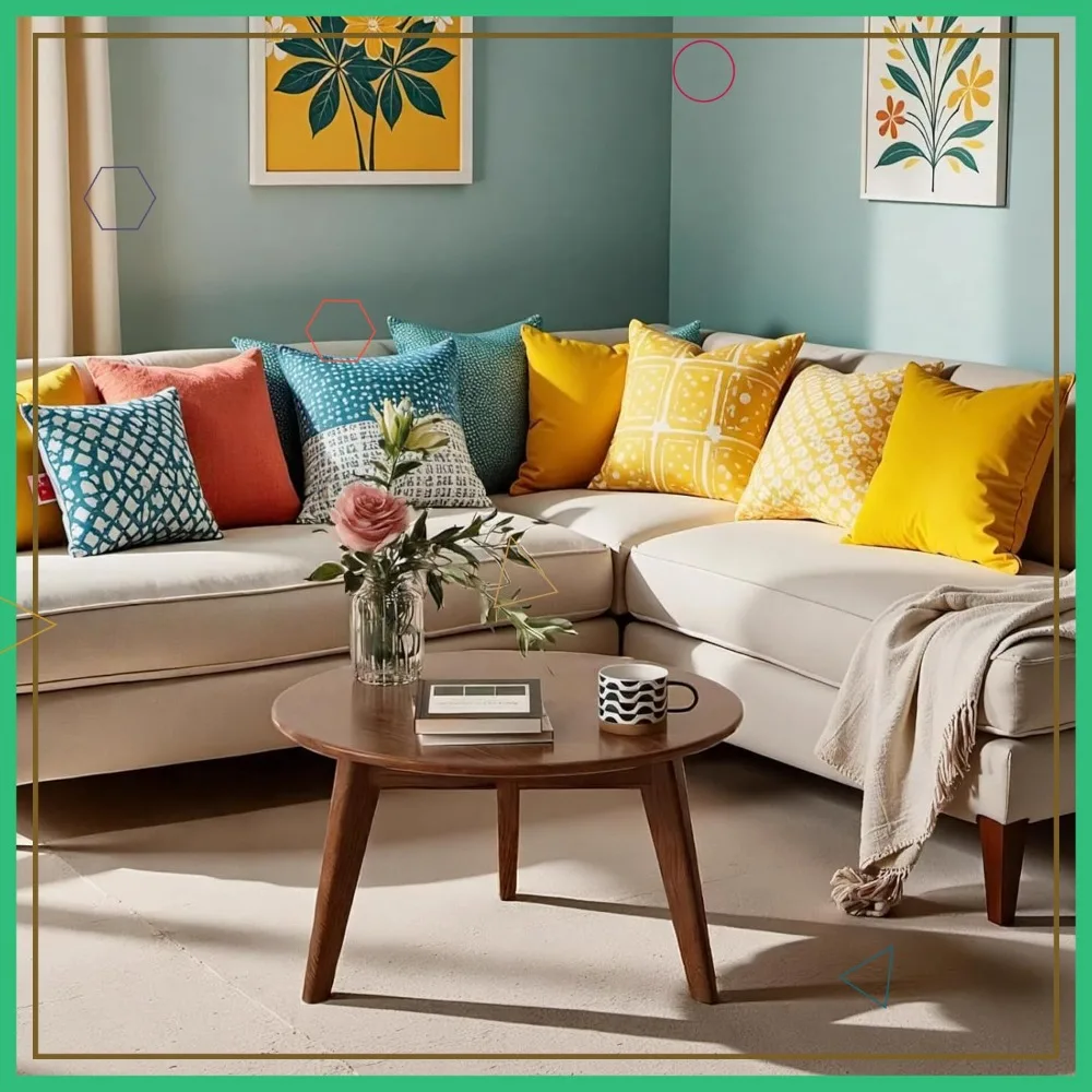 

Solid Wood Round Coffee Table, Mid-Century Modern Side Table for Living Room Bedroom Balcony (Walnut)