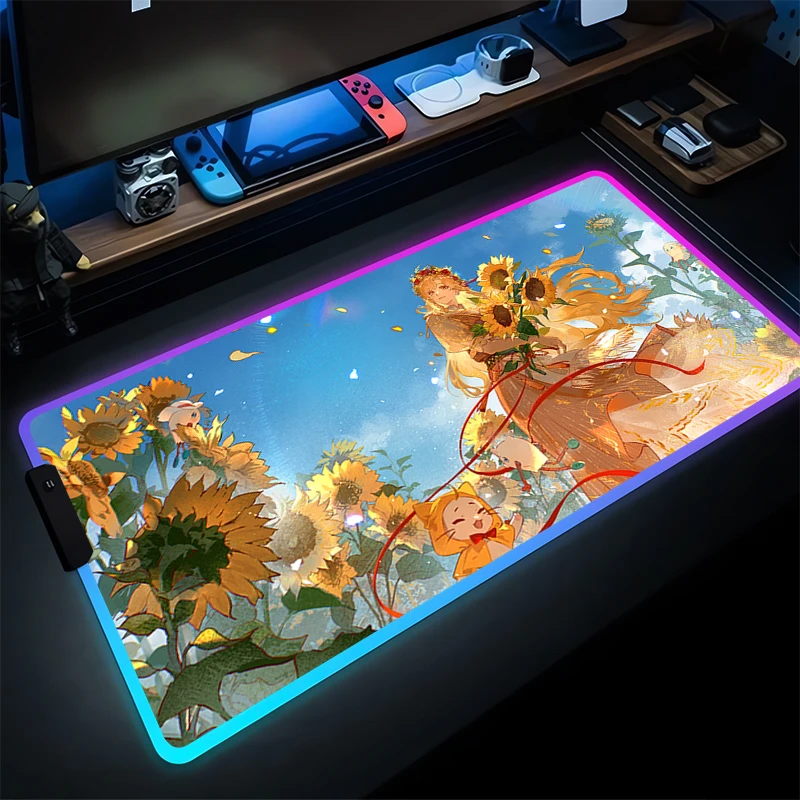 

Mouse Pad Game Rubber Mini RGB PC Infinity Nikki Keyboard Pad LED Laptop Computer Speed Desktop Mat Gaming Acessories Mousepad