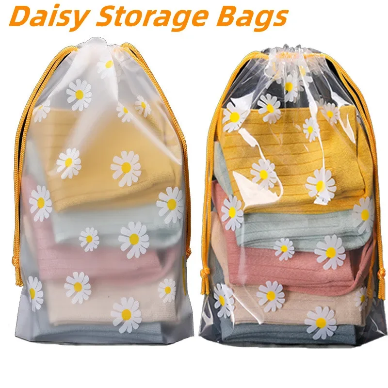 Travel Drawstring Clothes Towel Shoes Storage Bag Waterproof EVA Daisy Organizer Waterproof MakeupToiletry Bag Packing Bag