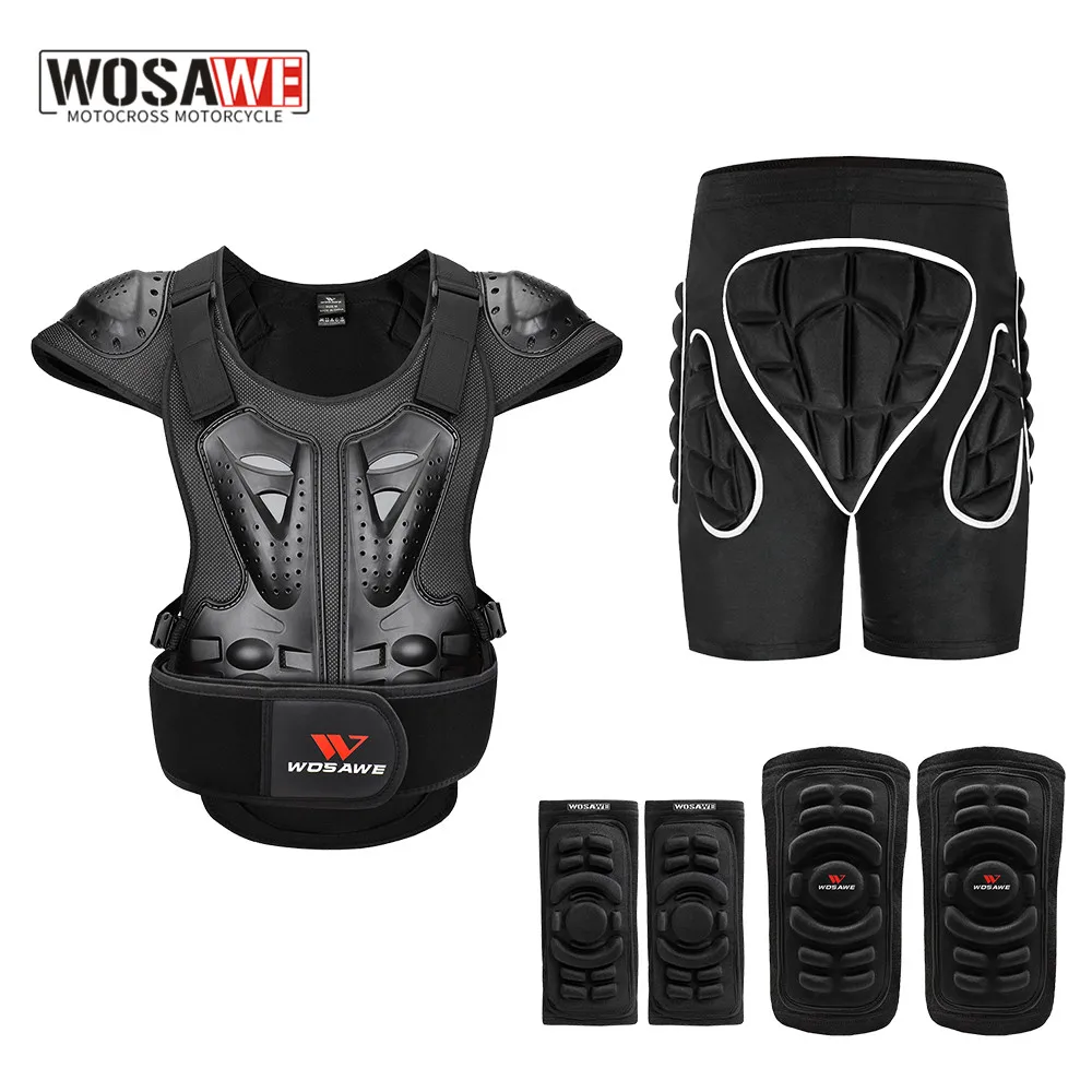 

WOSAWE Skiing Knee Pads Elbow Guard Set Motorcycle Vest Armor MTB Shorts Motocross Racing Off-road Snowboarding Skate Protection