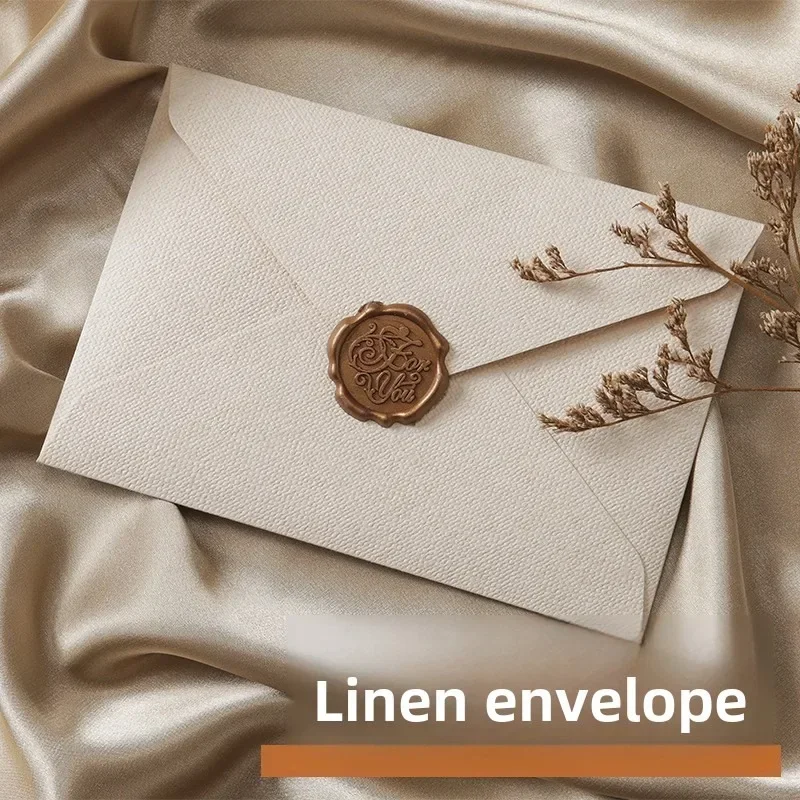 10pcs Window Envelopes for Letters DIY Handmade Gift Packaging Bag Wedding Party Invitation Card Cover Linen Texture Envelopes