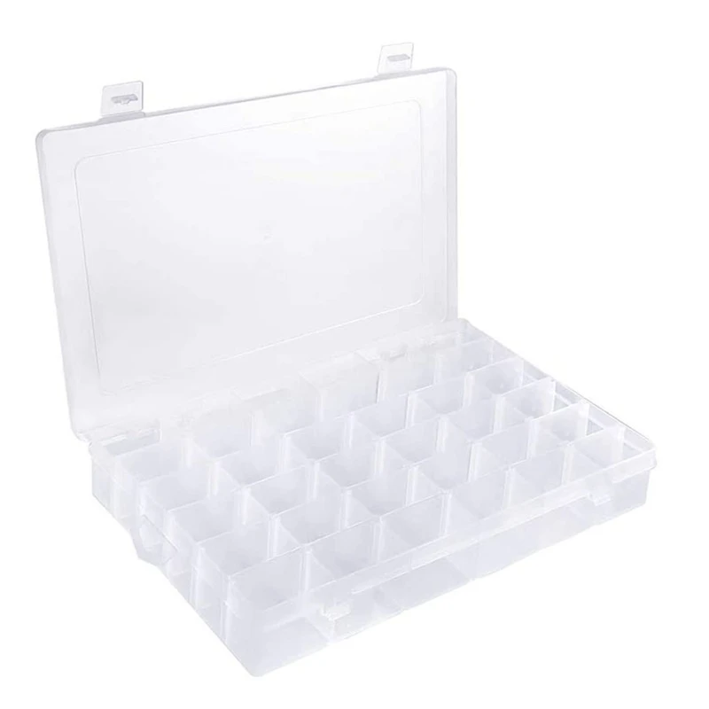 36 Grids Plastic Embroidery Floss Organizer Box & 50 Floss Bobbins & 2PCS Floss Number Stickers For Sewing Storage