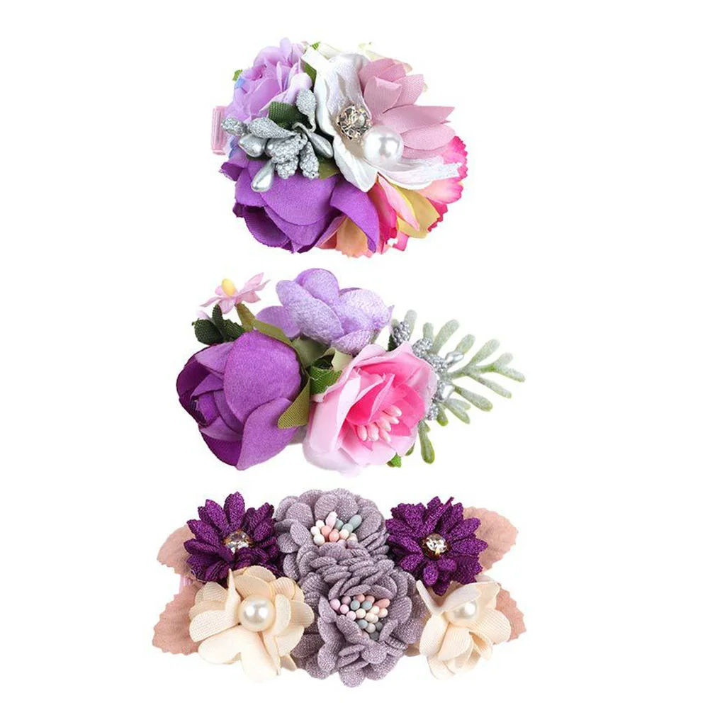 

3Pcs Kids Flower Headdress Adorable Stylish Hairpins Perfect for Daily Wear Gifts New Year Childrens Day Kids Flower Headdress
