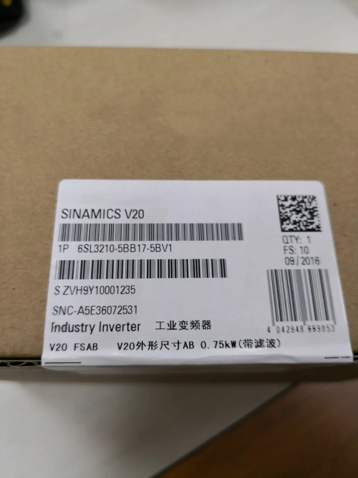 

1PC NEW 6SL3210-5BB17-5BV1 INVERTER POWER MODULE ONE YEAR WARRANTY