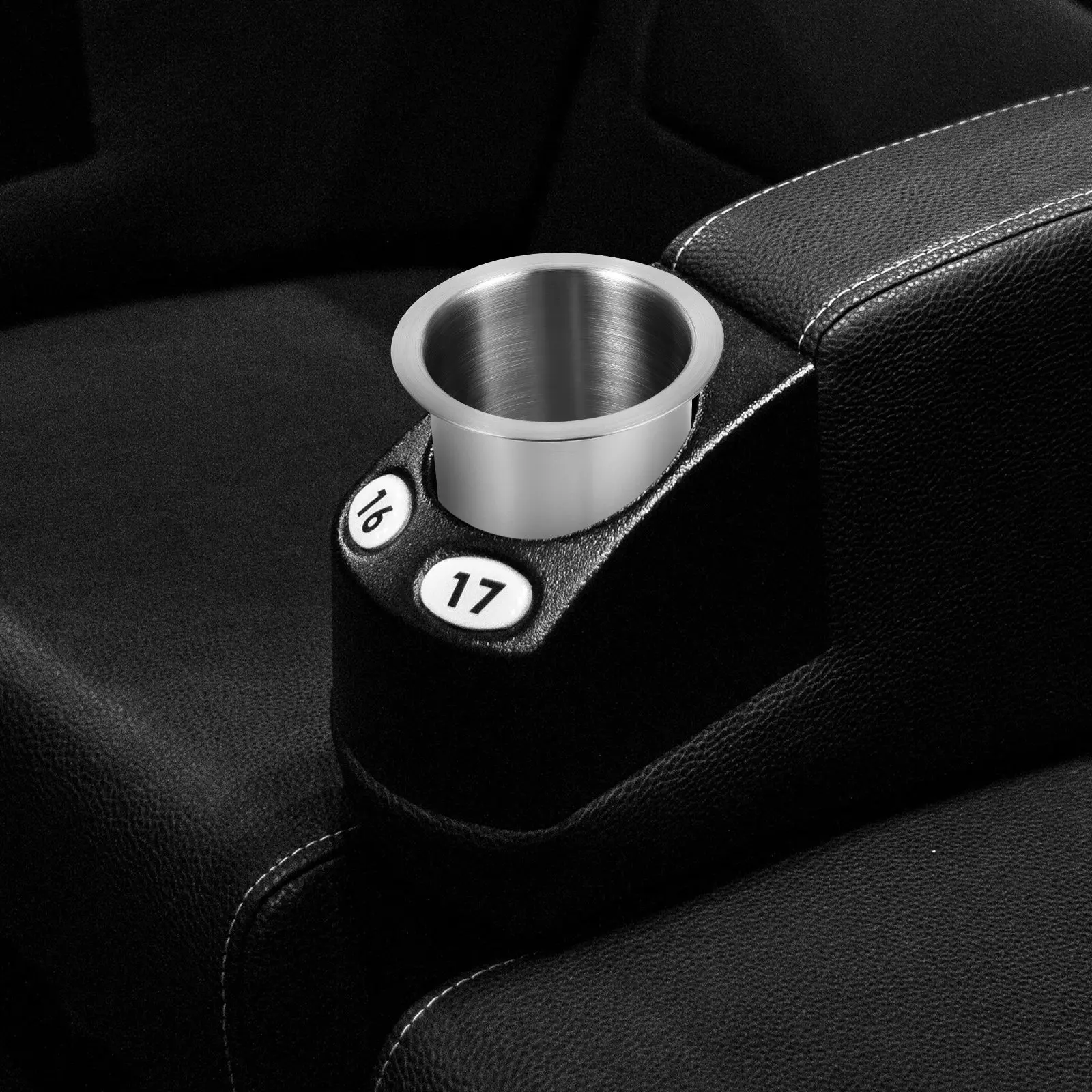 Single Stainless Steel Sofa Cup Holder Replacement Recliner Handle Insert Drop-in Metal Drink Holder for Car Boat