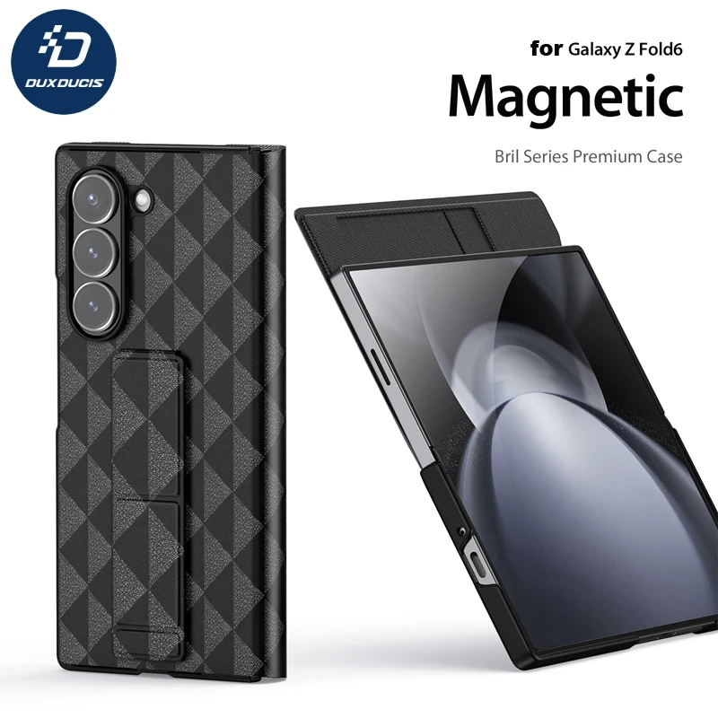 

For Samsung Galaxy Z Fold 6 Case DUX DUCIS Fitt Series Magnetic Premium PU Leather Slim Folding Kickstand Cover With Card Slot