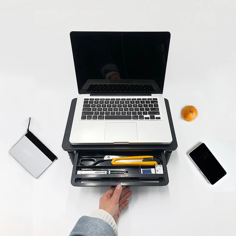 Monitor Stand Riser 3 Height Adjustable Metal Computer Stand Monitor Riser Desk Organizer for Laptop PC Printer