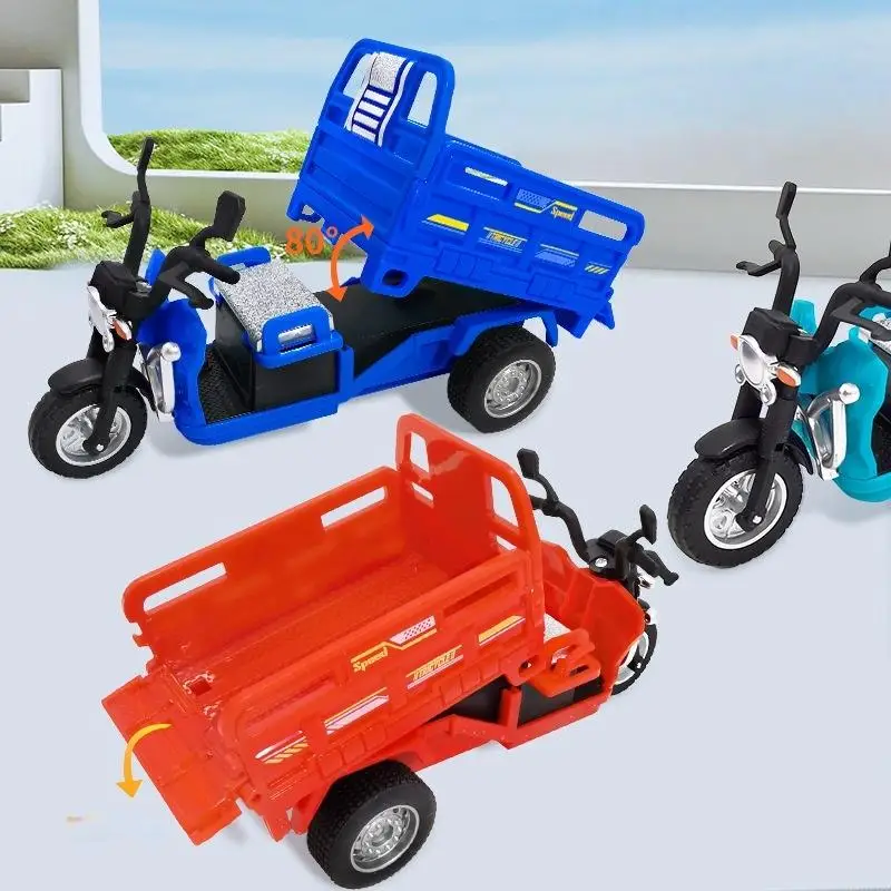 1Pcs Realistic Pull Back Transport Vehicles Models 1:15 Scale Tricycle Simulation Model Toy Car Boys Gifts Ornaments