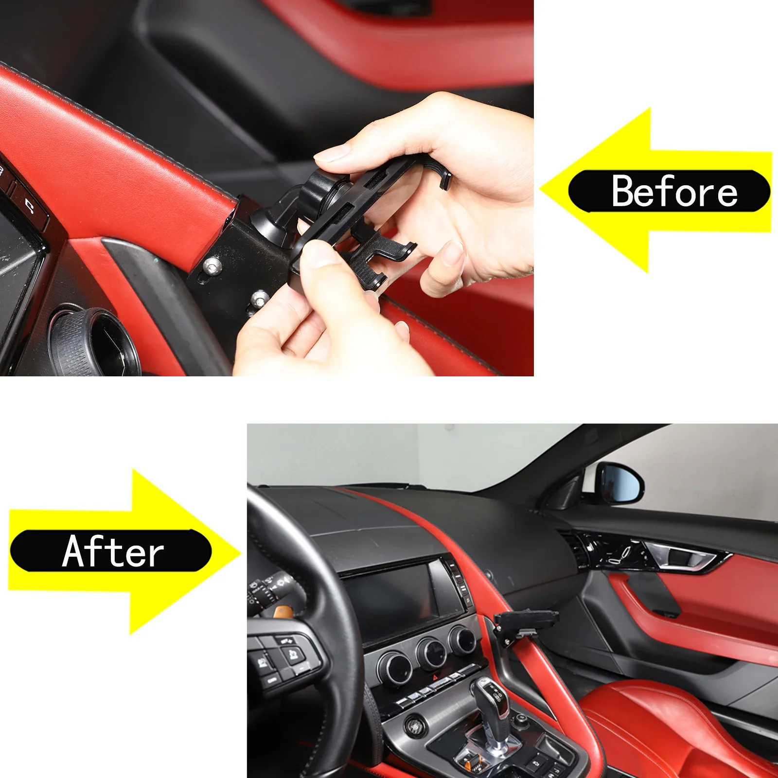 1 PCS Car Center Console Handle Cell Phone Bracket For Jaguar F-TYPE 2013-2024 Car Cell Mobile Holder Phone Stand Accessories - Image 2