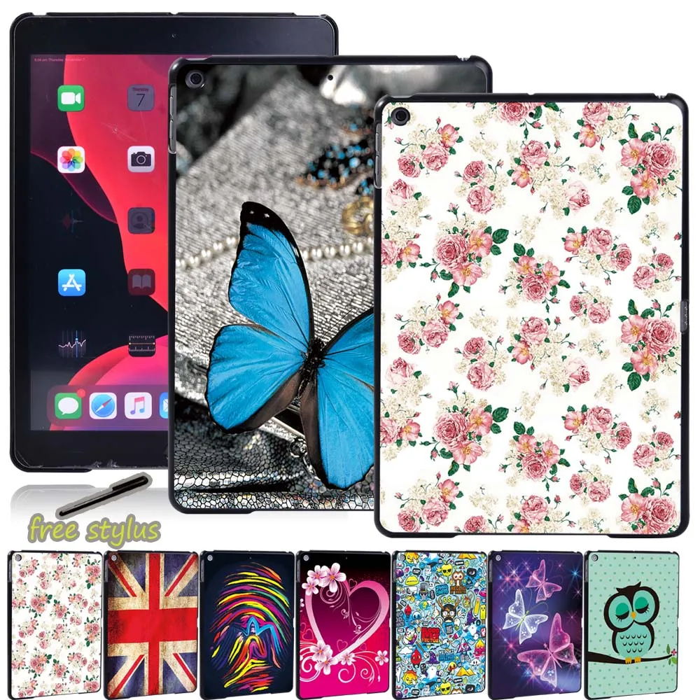 Tablet Case for Apple iPad 10.2 inch 9th Generation 2021 Oldimage Series Ipad Cases Slim Protective Back Shell Cover + Stylus