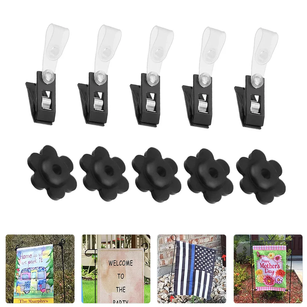 Windproof Plug Clip Anti-wind Flag Holder Garden Clips Bracket Accessories Flagpole Stoppers Rubber and Set Fixator