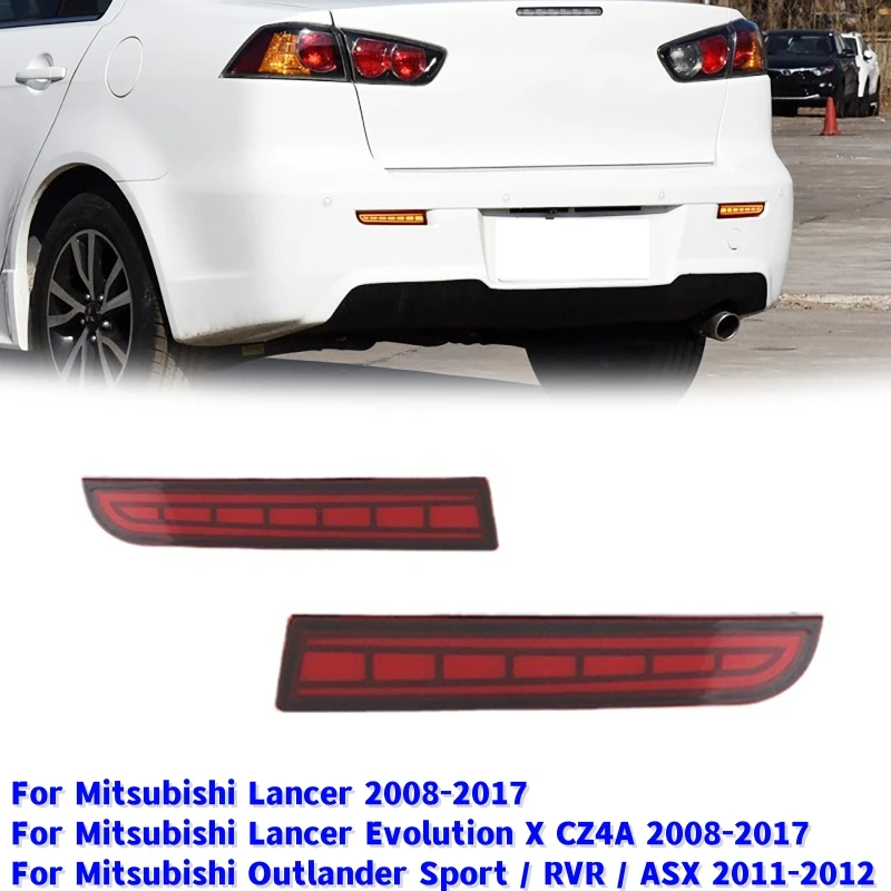 

1Pair Car Rear Bumper LED Reflector Lights Signal Lamp For Mitsubishi Lancer EVO Evolution X 2008~2017 Outlander 2011 2012