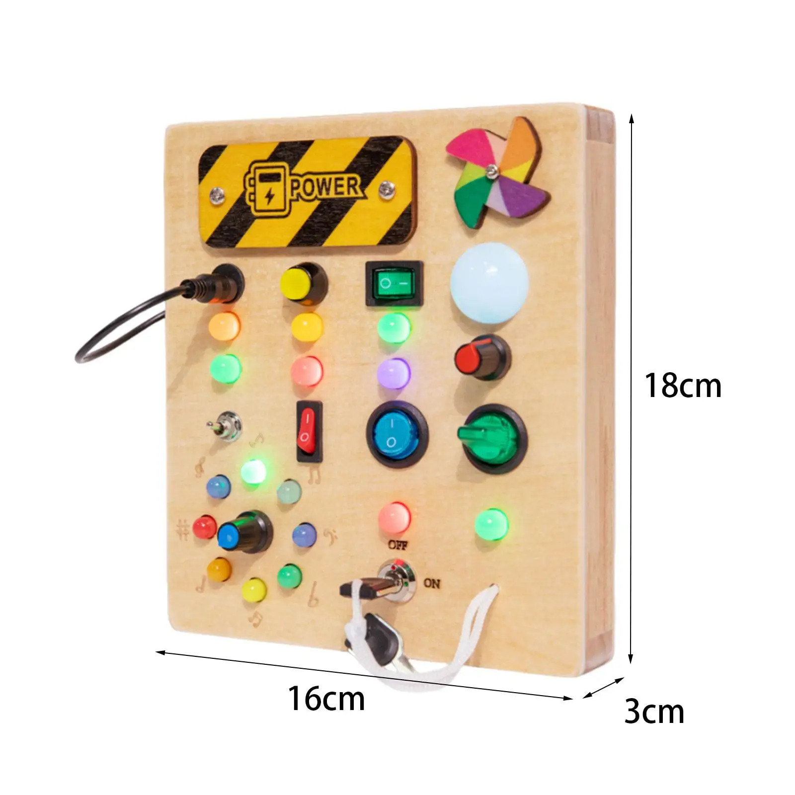 Montessori Busy Board Wooden Control Panel for Children Age 3 + Toddlers