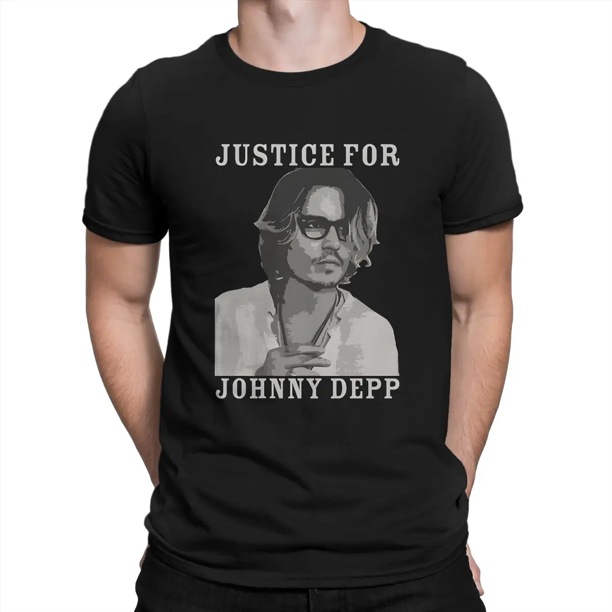 Men's Justice For Johnny Depp T Shirt Actor Johnny Depp 100% Cotton Clothes Vintage Short Sleeve O Neck Tee Shirt Party T-Shirts